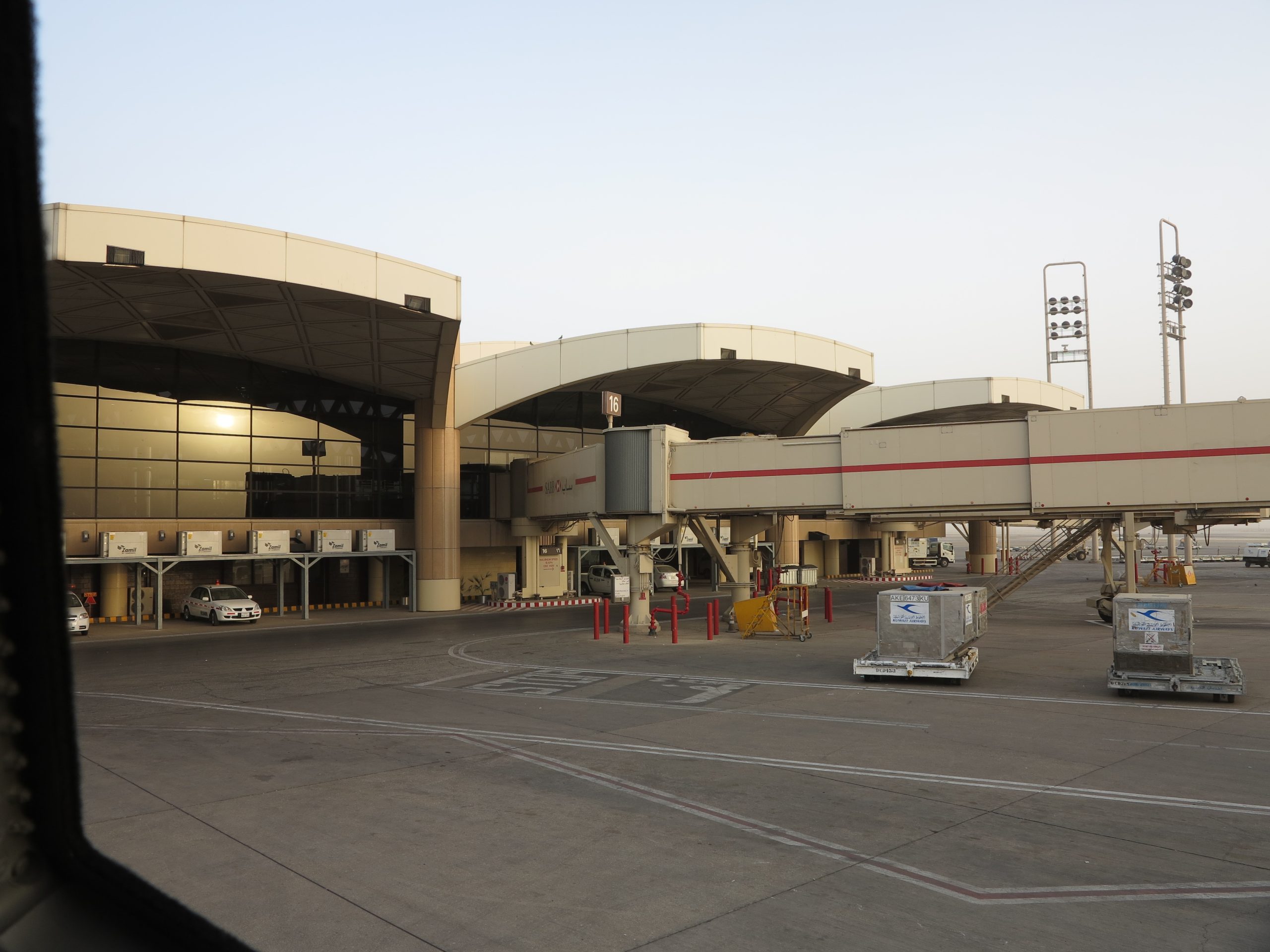 Terminal buildings and the apron at King Khalid International Airport, Riyadh, 2013.